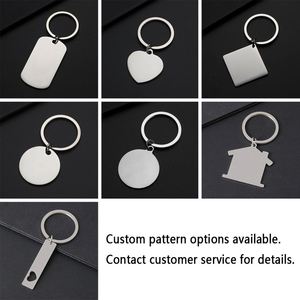 พวงกุญแจเปล่าสเตนเลสดีไซน์รูปสี่เหลี่ยมขนมเปียกปูนสุดสร้างสรรค์รองรับการทำเครื่องหมายด้วยเลเซอร์ - Product Image 6