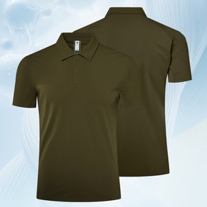 เสื้อโปโลผ้าไนลอนทาฟเฟต้าสำหรับผู้ชาย สีเขียวทหาร ชุดทำงานกลางแจ้งสำหรับฤดูร้อน แขนสั้น ผ้าบาง - Product Image 1