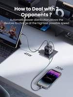 UGREEN 65W Mini Wall Charger Robot GaN Charger PPS Pengisi Daya Ponsel Pengisian Cepat Mendukung 2 Port Type-C + 1 Port USB Untuk Ponsel