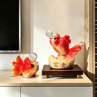Nouvel Ornement de Poisson Style Chinois « Abondance Annuelle » pour Salon, Entrée, Cave à Vin – Cadeau de Pendaison de Crémaillère, Décoration Intérieure