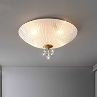 Luminaires de plafond en verre de taille moyenne pour chambre à coucher moderne, lustre, lampe, finition bronze, design minimaliste