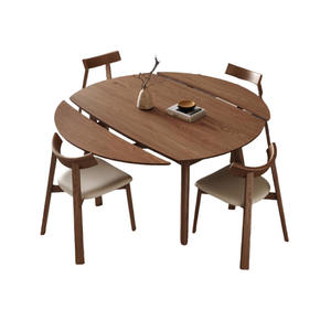 Table à manger ovale extensible en bois massif avec structure en boîte pour salle à manger, usage domestique - Product Image 5