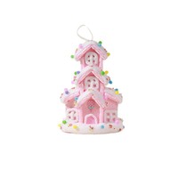 Ornements de Noël sur le thème des bonbons pastel, maison en pain d'épices, sucette, beignet et canne en sucre, décorations suspendues pour arbre de Noël