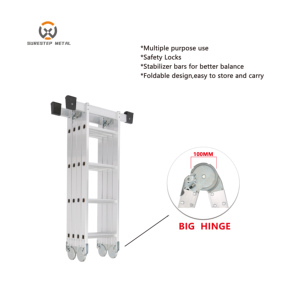 Échelle en <span class=keywords><strong>aluminium</strong></span> pliable et réglable multi-usages pour peintre, ouvrier, utilisateur final - Product Image 6