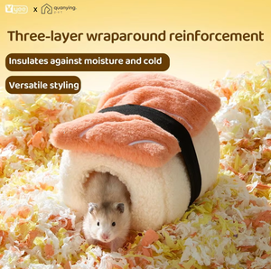 Nido de Algodón para Hámster en Forma de Sushi, Cueva Suave <span class=keywords><strong>y</strong></span> Linda para Ratones Enanos, Gerbillas <span class=keywords><strong>y</strong></span> Mascotas Pequeñas - Product Image 2