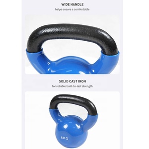 Biểu Tượng Tùy Chỉnh 2Kg-44Kg 5LB-100lb Vinyl Nhúng Kettlebells Trọng Lượng Bộ Cho Các Bài Tập Phòng Tập Thể Dục Nhà Đúc Sắt Vinyl Nhúng Ấm Đun Nước Chuông - Product Image 3