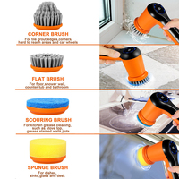 GEERLEPOL Nettoyeur Électrique Étanche IPX7 à 2 Vitesses, Batterie 2000mAh, Poignée ABS Écologique, Brosse en Microfibre pour Douche, Carrelage, Sol, Baignoire et Boîte