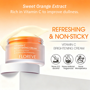 Crema Facial con Vitamina C, Manteca de Karité, Extracto de Naranja Dulce, Humectante sin Aceite Pegajoso, Tratamiento Aclarante para el Cuidado de la Piel, <span class=keywords><strong>Aloe</strong></span> Orgánico - Product Image 3