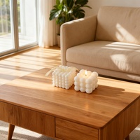 Personnalisable Non Toxique Naturel DIY Marque Privée Cire De Soja Blanc Géométrique Rubik's Cube Bougie Parfumée pour la Décoration Intérieure