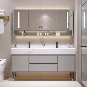 Mueble de Baño con Espejo de PVC Ecológico, Resistente al Agua, de Pared, de Alta Calidad y Bajo Precio, con Certificación CE de Fábrica - Product Image 1
