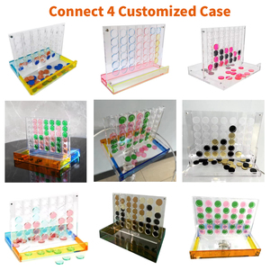 Jeu de société de stratégie portable OEM Deluxe en acrylique transparent Connect 4, jeu de table classique Quatre à la suite pour les fêtes en famille - Product Image 2