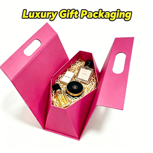 Cajas de Regalo Triangulares Plegables con Asa, Empaque de Lujo para Cosméticos y Perfumes, Caja Plegable Portátil para Regalos de Boda y Cuidado de la Piel - Product Image 5