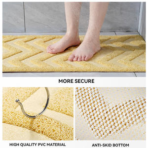 Tapis de bain antidérapant rectangulaire en PVC à motif géométrique pour la sécurité dans la salle de bain - Product Image 5