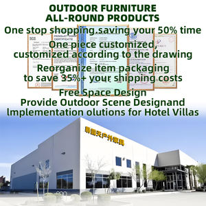 طقم أثاث خارجي عصري من خشب الساج المقاوم للماء، أطقم أرائك للباحات والفنادق والحدائق - Product Image 4