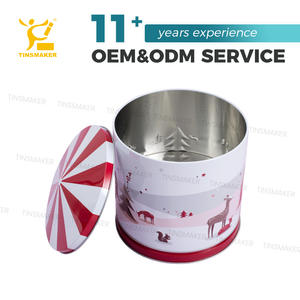 Boîte en métal ronde en fer blanc de 6 pouces pour collations bonbons carrousel musique aluminium biscuit étain Sublimation pour le stockage des collations à charnière - Product Image 3