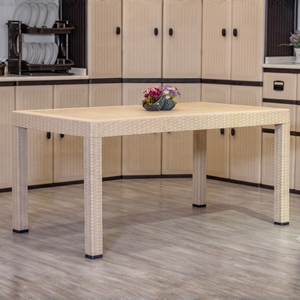 Table basse carrée en bois d'ingénierie robuste avec design moderne et simple en rotin, table centrale pour salon, bureau à domicile - Product Image 4