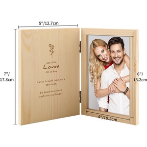 Marco de Fotos Doble de Madera al por Mayor con Grabado Láser para Parejas, Ideal para Aniversarios - Product Image 2