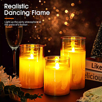 Elektronische Kerzen, flammenlos, mit Fernbedienung und Timer, flackernde Lampe, klares Acrylglas, batteriebetrieben, für Hochzeiten, Partys, Weihnachten