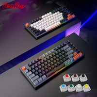 Lampu latar transparan Gamer pc tombol gaming ios makro retro pelangi sakelar tablet
