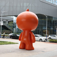 Statue de mascotte commerciale personnalisée K374, figurine de dessin animé d'extérieur, sculpture 3D en FRP pour entrée de centre commercial, repère de marque joyeux
