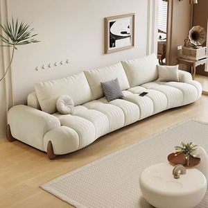 Curved <b>Cat</b> Paw Fabric <b>Sofa</b> White Cream Modern Minimalist Living Room Floor <b>Sofa</b> Semicircular Design Foam Filling - Product Image 1