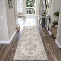Tapis de couloir hypoallergénique léger antidérapant à faible peluchage fabriqué à la machine pour l'entrée, la décoration intérieure, tapis de prière lavable en machine