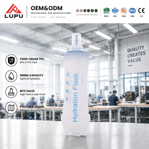 Bolsa de Hidratación de Silicona Personalizada LUPU, Botella de Agua Plegable de 500 ml para Acampar y Hacer Senderismo al Aire Libre - Product Image 1