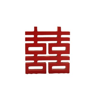 Adorno de Madera Doble Felicidad Rojo, Decoración Tradicional China para Bodas, Regalo para Mesa - Product Image 5