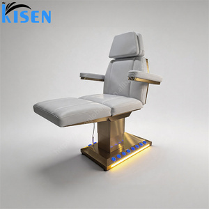 Table de soin esthétique pliable Kisen avec télécommande, fauteuil pour extensions de cils, lit de shampoing thaïlandais, support de tête et plateforme de lavage du cuir chevelu pour salon de beauté - Product Image 3