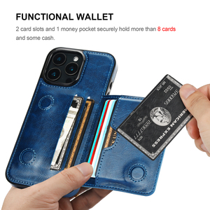 Compatibile con <span class=keywords><strong>iPhone</strong></span> 12 <span class=keywords><strong>13</strong></span> 14 15 16 custodia a <span class=keywords><strong>portafoglio</strong></span> carta di credito PU pelle cavalletto Flip magnetico antiurto <span class=keywords><strong>Cover</strong></span> del telefono - Product Image 3