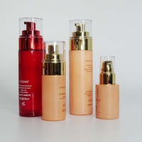 Emballage de luxe pour soins de la peau, ensemble jaune nude doré, emballage pour soins de la peau, flacon et pot cosmétiques
