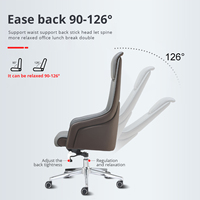 Chaise de bureau de direction de luxe à dossier haut en cuir PU, ergonomique, moderne, réglable en hauteur, pivotante, pour bureau à domicile