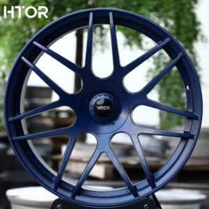Jantes forgées HTOR 5x112 style FF10, maille 19x9.5 20x10.5, bleu mat, compatibles avec M3 M4 C63 RS5 RS7 Panamera Giulia Taycan G80 - Product Image 1