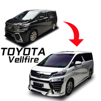 Kit carrosserie pour TOYOTA Vellfire 2015-2017, mise à niveau 2022, nouveau modèle, avec phares à LED, feux arrière à LED, pare-chocs, feux de jour