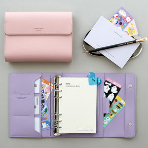 A6 Boucle en cuir de qualité supérieure Livre de planification de la gestion du temps à feuilles mobiles <span class=keywords><strong>Plan</strong></span> hebdomadaire perpétuel Journal - Product Image 3