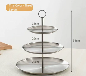 3-stöckiger Metall-Kuchenständer, Mehrschichtiger Dessert-Präsentationsständer, Servierplatte für Zuhause und Partys für <span class=keywords><strong>Cupcakes</strong></span>, Gebäck, Obst & Hochzeiten - Product Image 2