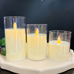 Beeman rõ ràng Ống nhấp nháy ánh sáng điều khiển từ xa Flameless <span class=keywords><strong>Led</strong></span> nến với di chuyển nhảy múa ngọn lửa - Product Image 5