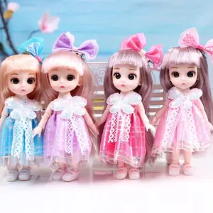 Venta al por mayor varios tipos de 6 pulgadas BJD Molly Girl Doll 17 cm muñeca intercambiable princesa conjunto completo