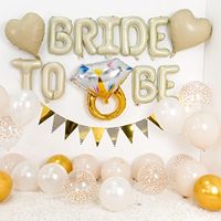 Décorations de fête de bachelorette blanc sable, ballons blancs nude |   Décoration de fête nuptiale, ballons en forme de cœur avec anneau de diamant pour mariage