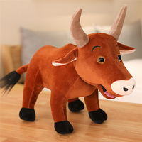 Peluche personnalisée en forme de buffle doux, jouet en peluche en forme de taureau