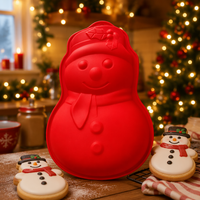 Grand moule à pâtisserie en silicone en forme de bonhomme de neige pour Noël