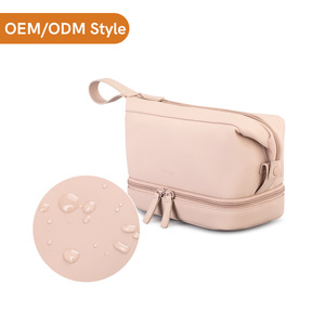 Kingsons Makeup Bag Large Capacity Pink Clutch With Zipper And Soft Handle For Everyday Use - Product Image 4