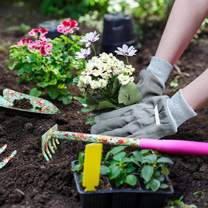 Flower And Garden Tool Set 6 Piece With Printed Pattern Ergonomic Manual Gardening Tools For Outdoor Use - Product Image 4