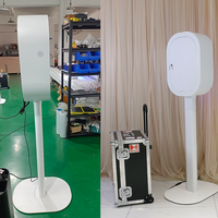 2026 Hot Selling Oval Landscape DSLR Photo Booth Dengan Kontrol APP Lampu RGB & Kipas Pendingin iPad Photobooth Untuk Bisnis Sewa