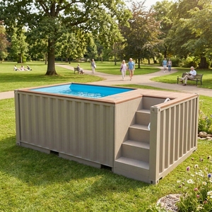 <span class=keywords><strong>Piscine</strong></span> conteneur avec <span class=keywords><strong>escalier</strong></span> de sécurité intégré et main courante |   <span class=keywords><strong>Piscine</strong></span> <span class=keywords><strong>hors</strong></span> sol pour tout-petits |   Sous la surveillance des parents |   Jardin |   ISO - Product Image 1