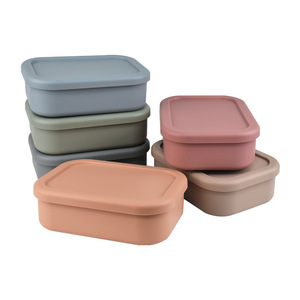 2023 New Silicone Silicone Folding Lunch Box Keeping Dishes Fresh Bento Silicone Lunch Box Collapsible Lunch Box