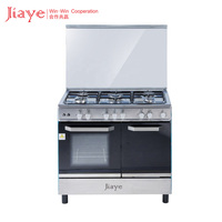 Cuisinière à gaz commerciale autonome 80 cm à 5 brûleurs avec four, multifonctionnelle pour cuisine d'hôtel