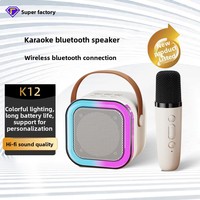 Système audio domestique K12 avec microphone intégré pour système de sonorisation, kit karaoké sans fil, kit domestique tout-en-un ABS
