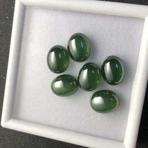 พลอยสังเคราะห์รูปวงรีทรงแบนรูปดาวพลอยสังเคราะห์คอรันดัมโปร่งใสรูปดาวสีเขียวเข้ม - Product Image 2