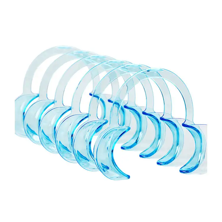 Abrelatas de plástico de silicona en forma de C para blanqueamiento Dental, retractor dental para mejillas, todos los tamaños